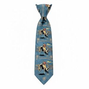 Vintage Rockmount Ranch Wear 100% Silk Tie Limited Ed #706 Denver Cowboy Rodeo